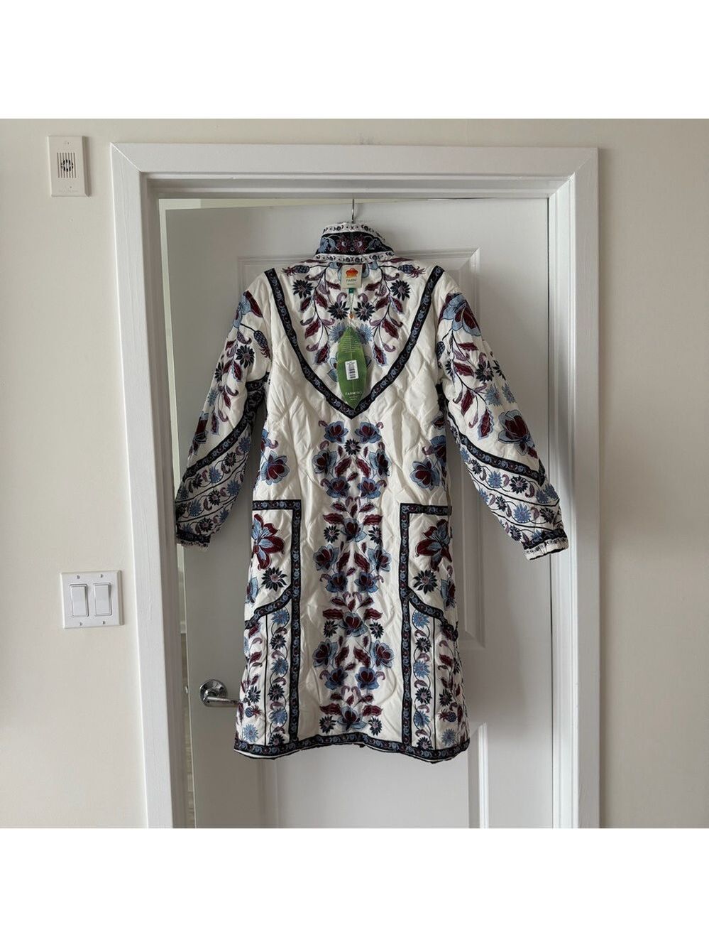 Farm Rio Black Marcelle Reversible Maxi Puffer Jacket - Picture 11 of 12